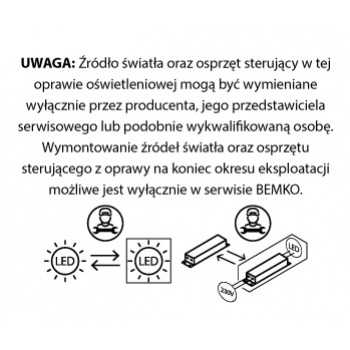 Oprawa liniowa LORIEN 120CM 23W 2760LM 3000K ciepła biel BIAŁA C26-LOR-23WH-3K BEMKO (C26-LOR-23WH-3K)